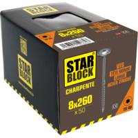 Vis charpente STARBLOCK tête cylindrique large acier zingué empreinte Torx 8 x 260 mm - Gedimat - NORAIL