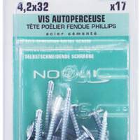 Vis autoperceuse tête poêlier fendue empreinte phillips en acier cémenté 4,2 x 32 mm - Gedimat - NORAIL