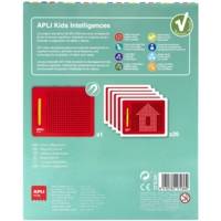 Ardoise magnétique 21 x 17cm rouge avec 10 fiches dessin