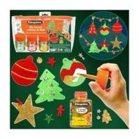 Ma Trousse Créative de Noël, 8 suspensions + 3 pots pailletés + gommettes - CLEOPATRE