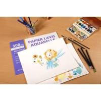 Pochette 6 Feuilles Papier Lavis Aquarelle 24x32 cm 300g - CLAIREFONTAINE