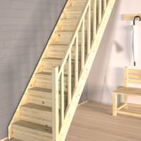Escalier droit sapin kit TRADI ECO - 2.80m - avec rampe - Gedimat - SOGEM