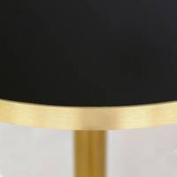 Table pied Doré Ø70cm noir chants laiton - intérieur - RestooTab