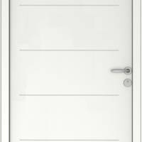 Porte d'entrée acier CITADINE blanc dormant 60 mm avec tapées pour isolation 100 mm - 215 x 90 cm - Gedimat - WIBAIE