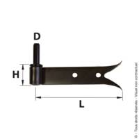 Gond horizontal queue de carpe noir D14 - 160mm - Gedimat - AFBAT