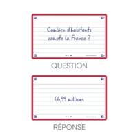 Paquet de 32 Fiches Bristol flashcards 2.0 Non Perforées 75x125 mm A7 ligné rouge