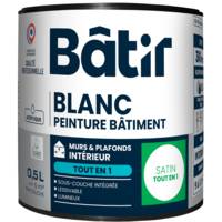 Peinture mur et plafond TOUT EN 1 satiné blanc - Gedimat - BATIR