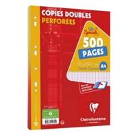 Copies doubles sous étui A4 500 pages perforées grands carreaux - CLAIREFONTAINE