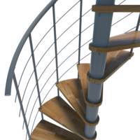Escalier hélicoïdal VENEZIA SMART acier gris marches en chêne - Gedimat - MINKA