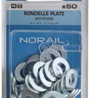 Rondelle plate moyenne en acier zingué Ø8 - Gedimat - NORAIL