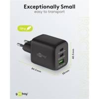 Chargeur Rapide Multiport USB-C™ PD GaN Nano (65 W) noir 2x ports USB-C™