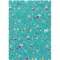 Bloc-notes floral agrafé ligné 160 pages 90g 105x148mm motif aléatoire