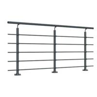 Kit garde-corps NEW RONDO alu anthracite mat texturé - fixation au sol - Gedimat - SOGEM