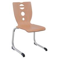 Chaise AST coque FIDGY bois Blueprotech® piètement aluminium époxy - T6 - Gris alu RAL 9006 - MOBIDECOR
