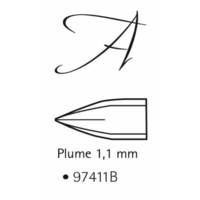 Stylo de calligraphie 1,1mm avec 6 Cartouches d'Encre - BRAUSE CALLIGRAPHIE