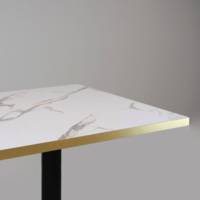 Plateau de table 160x80cm Marbre Blanc & laiton - RestooTab