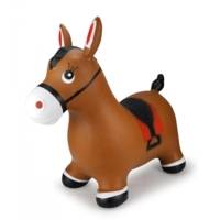 Cheval gonflable et rebondissant brun avec pompe