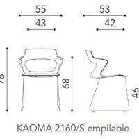 Chaise KAOMA pied traineau coque plastique assise/dossier placet tissu
