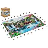 Puzzle en Bois Chutes d'eau dans un jardin japonais