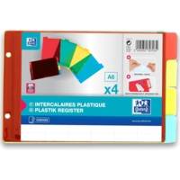 Jeu d'intercalaires en PVC 14/100e 4 onglets personnalisables pour Classeur A6
