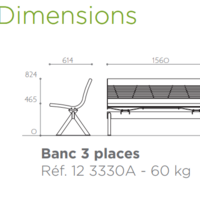 Banc d'extérieur 3 places Tango City