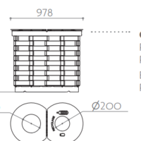 Corbeille urbaine éco-conçue bi-flux Porte-sacs Reliefs 2 X 100 Litres