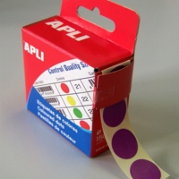 Bte Distributrice 150 étiquettes Gommettes de signalisation Rondes 15 mm Violet
