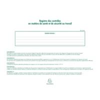 Piqûre 24x32cm - Registre des contrôles de santé et de sécurité au travail - 20 pages