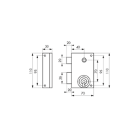 Serrure de grille et portail pêne dormant 1/2t gauche 70x110mm - Gedimat - THIRARD