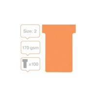 Lot de 100 fiches T indice 2 orange