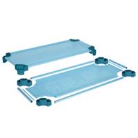 Couchette ÉVOLUTION toile pieds plastique - L131xP55xH11 cm - Bleu - Mobidecor