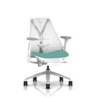 Fauteuil SAYL Herman MILLER dossier blanc tissu PHOENIX au choix avec accoudoirs