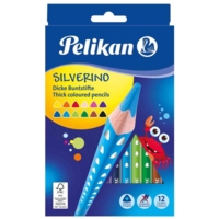 Crayon de couleur triangulaire SILVERINO gros, étui
