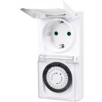 Lot de 2 minuteurs mécaniques IP44 Extérieur Blanc