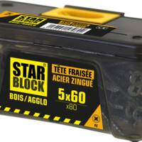Vis agglo/bois STARBLOCK acier zingué empreinte Pozidriv 5 x 60 mm - Gedimat