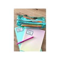 Sachet de 24 étiquettes scolaires bleues et vertes - 36 x 56 mm