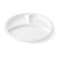 Assiette ronde en mélamine à 3 compartiments décorée ou couleur