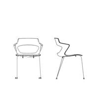 Chaise KAOMA coque plastique assise et dossier recouverts de tissu