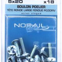 Boulon poêlier tête ronde large fendue Pozidriv acier zingué - Gedimat - NORAIL