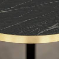 Table pied noir Ø70cm calypso chants laiton - intérieur - RestooTab