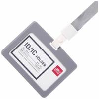 Pack de 6 Badges porte nom silicone 89×54mm Gris - capacité de 2 cartes
