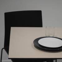 Mange-debout rabattable 60x60cm beige coquille - terrasse - RestooTab