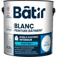 Peinture mur et plafond TOUT EN 1 mat blanc - Gedimat - BATIR