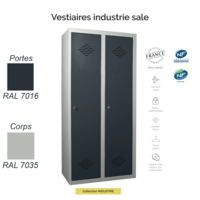 Vestiaire industrie sale 2 cases - Séparation vêtements propres/sales
