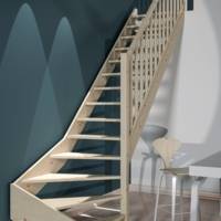 Escalier 1/4 tournant droit sapin kit BERGEN - 2.75m - Gedimat - SOGEM