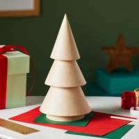 Sapin en papier brun mâché 30,5 cm
