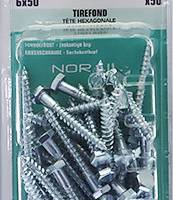 Tirefond tête hexagonale acier zingué 6 x 50 mm - Gedimat - NORAIL