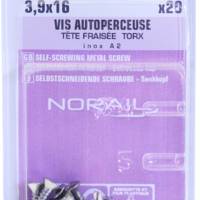 Vis autoperceuse tête fraisée empreinte Torx inox A2 3,9 x 16 mm - Gedimat - NORAIL