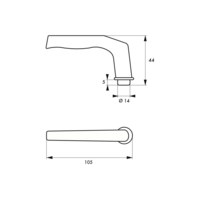 Béquille double carré 6/7 a/fourreau adaptateur 7mm 70mm - Gedimat - THIRARD