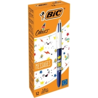Boîte de 12 stylos Billes 4 couleurs Messages "Who's THE Boss" - BIC